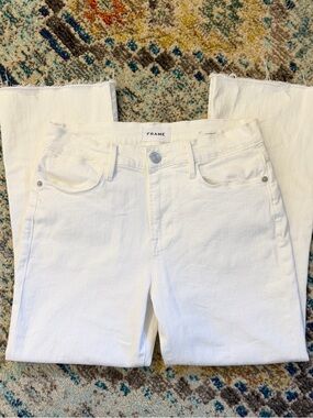 Frame Denim White le high flare jeans